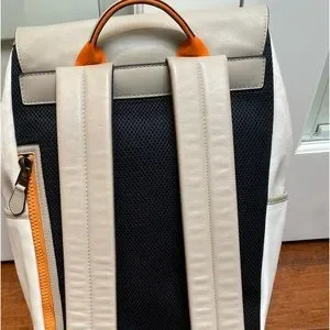 Coach ? Backpack ? Cream, White Signature & Orange Leather backpack Coach White in Leather - 26356293 main image 4